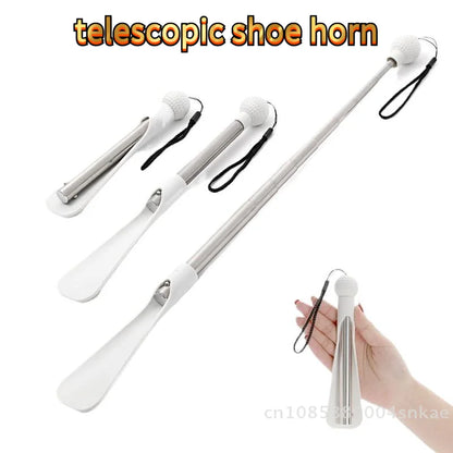 〔CC88〕 | Stainless Steel Telescopic Shoe Horn  - Adjustable Long Handle for Easy Dressing
