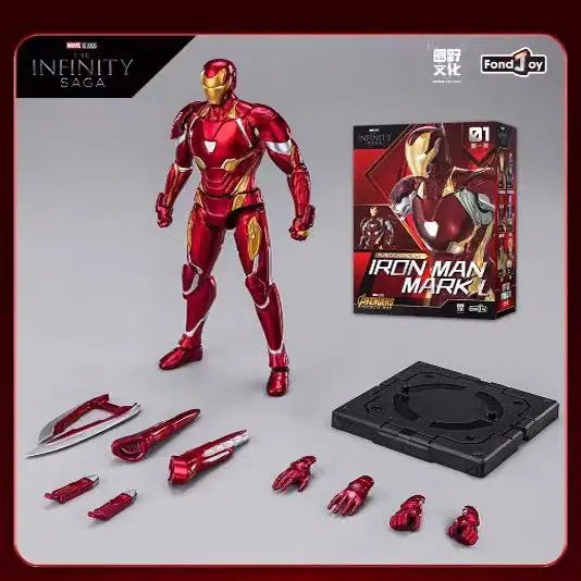 1/12 Original FondJoy Iron Man Tony Stark Legend Action Figure MK45 MK46 MK50 MK4 DIY Building Block Toys Collection Anime Model