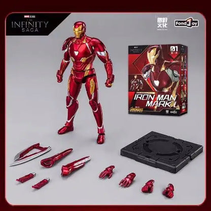 1/12 Original FondJoy Iron Man Tony Stark Legend Action Figure MK45 MK46 MK50 MK4 DIY Building Block Toys Collection Anime Model