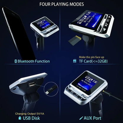 Wireless FM Transmitter Radio Adapter FM12B 1.44 Inch LCD Bluetooth Car MP3 Player Handsfree USB Car Charger Remote Control
