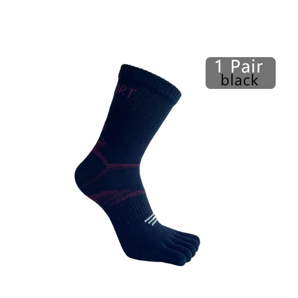 1/5 Pairs Athletic Sport Socks Toe Fitness Compression Sweat-Absorbing Bicycle Outdoor Hiking Five Finger Short Socks 4 Seasons