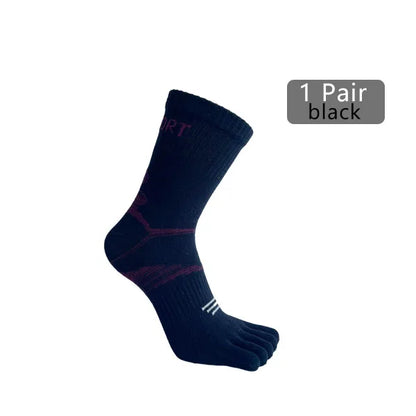 1/5 Pairs Athletic Sport Socks Toe Fitness Compression Sweat-Absorbing Bicycle Outdoor Hiking Five Finger Short Socks 4 Seasons