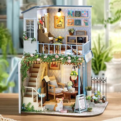 DIY 3D Puzzles Wooden Dollhouse Furniture Light Kit Doll House Casa Miniature Accessories Wooden Toys For Xmas Birthday Gift
