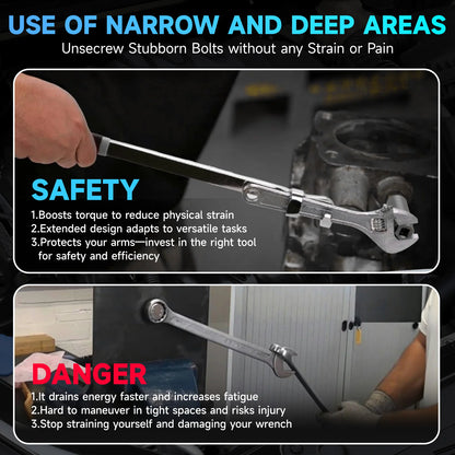 Wrench Extender Tool Bar Electroplating Spanner Torque Amplifier Device for Mechanics for Extra Leverage for Tighten Nuts Bolt
