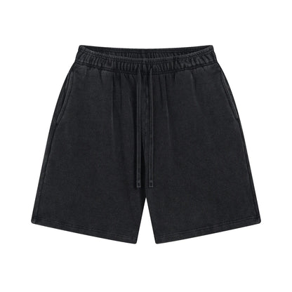 ZODF Fashion Summer Men 420gsm Washed Cotton Shorts Retro Unisex High Street Terry Knee Length Short Pants Streetwears HY0845