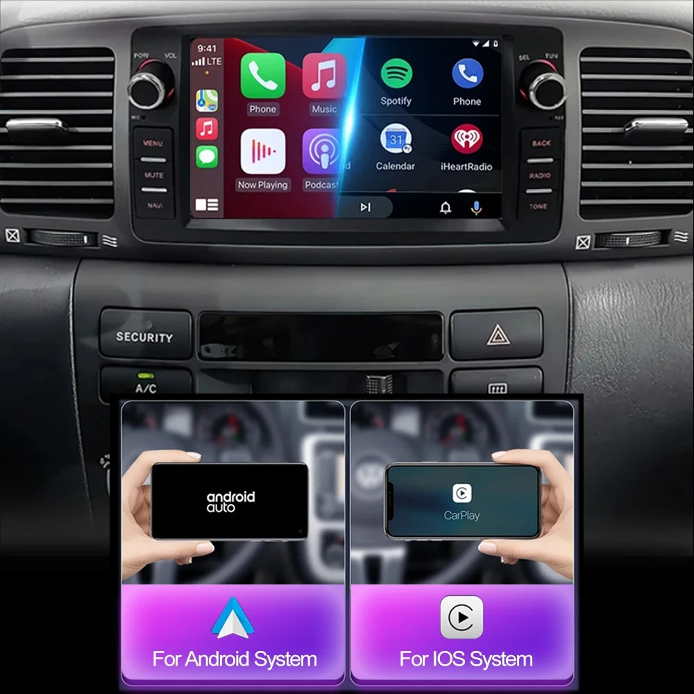Car Radio Android For Toyota Corolla E120 2003-2006 BYD F3 Carplay Multimedia 7'' Player 2Din Autoaudio Head Unit Navigation GPS