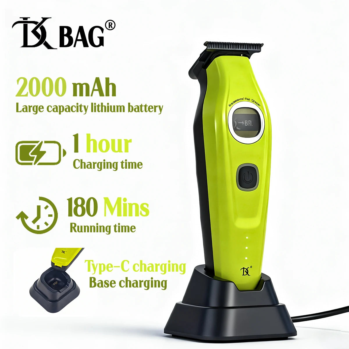 BRDCLIP 609 10000RPM Grey Professional Hair Clipper 7500RPM External Rotor Brushless Motor DLC Blade Hair Trimmer Barber Shaver