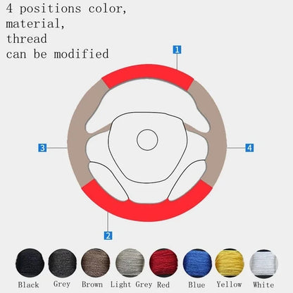 Custom Style Soft Suede Hand Stitched Non-slip Car Steering Wheel Cover for Nissan 200SX S15 Skyline GT-R R34 Car Accessory