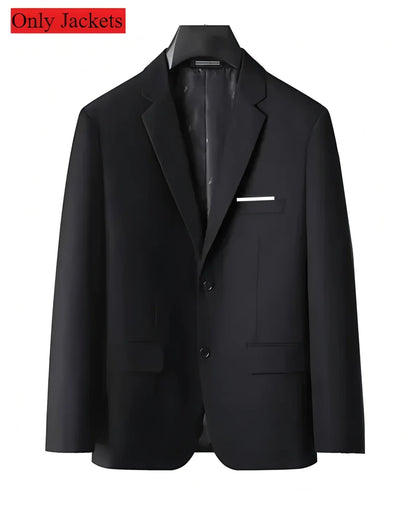 Four Seasons Single Breasted Business Suit for Men Stylish and Comfortable Office Wear