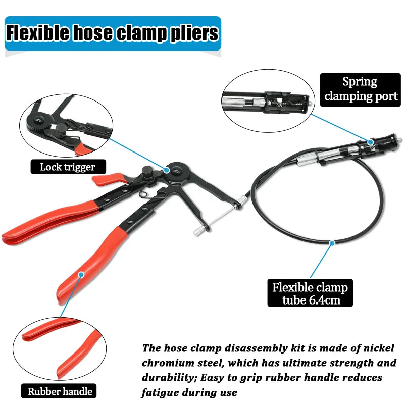 9Pcs General Motors hose snap ring pliers tool set flexible cable clamp removal tool oil seal auto repair tool