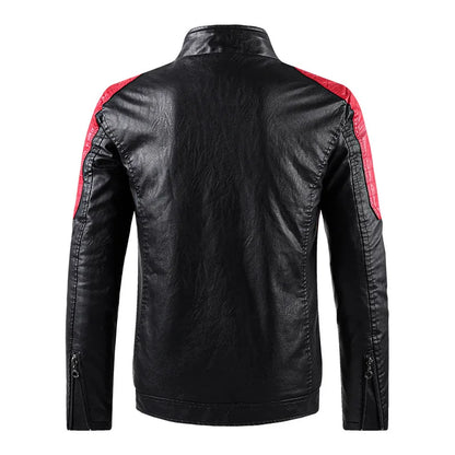 Trendy Men Slim Motorcycle Leather Jackets Casual PU Leather Coats Quality Male Stand Collar Leather Jaquetas Jackets And Coats
