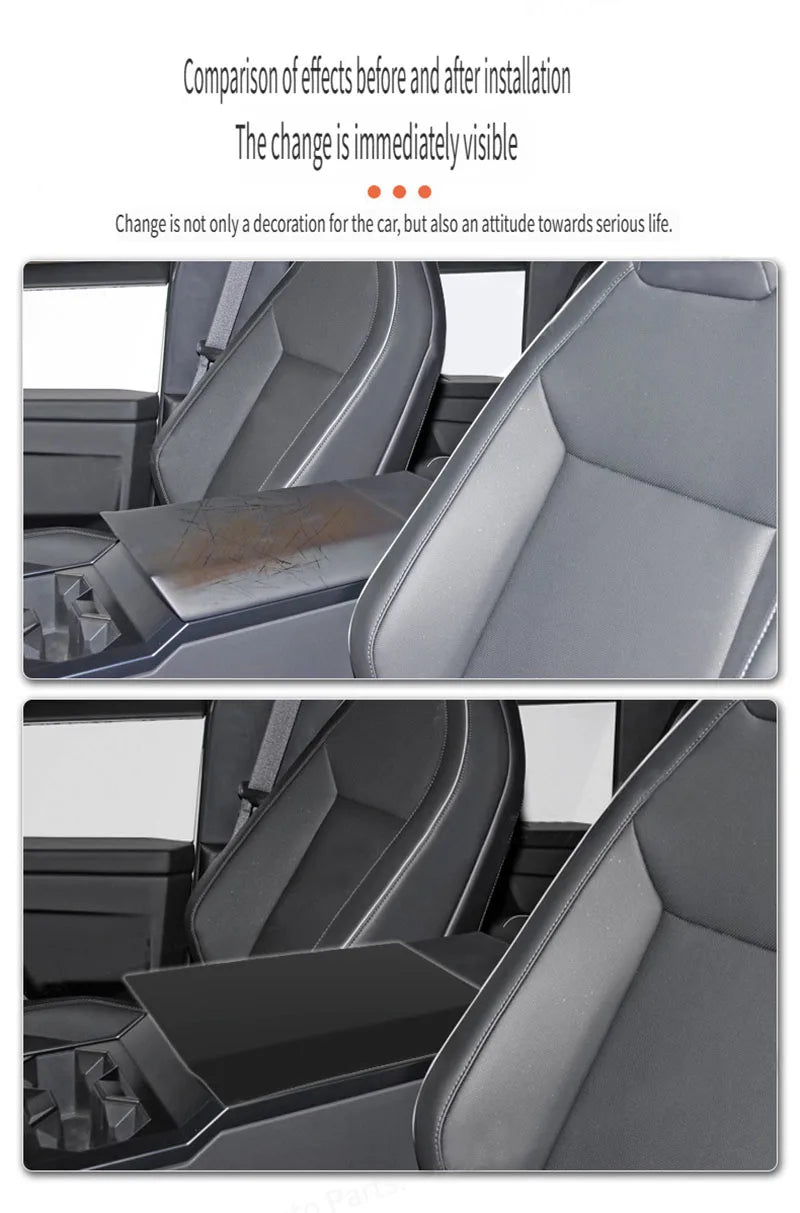 Center Console Armrest Cover For Tesla Cybertruck 2023 2024 2025 TPE Waterproof Armrest Box Cover Protector Interior Acessories