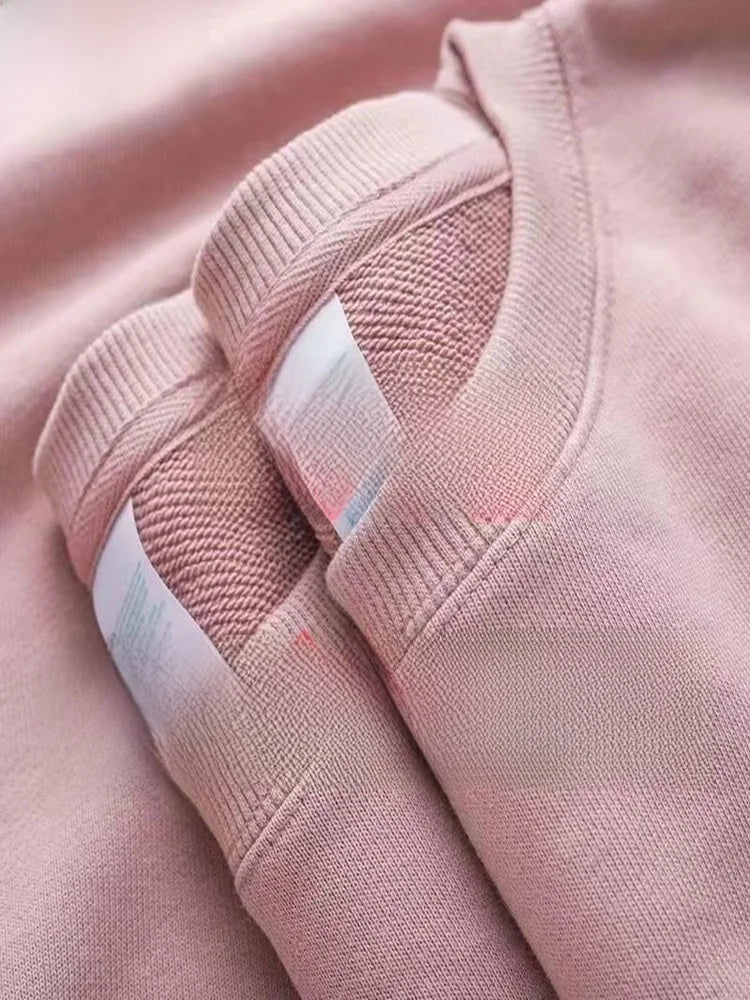 Unisex 100% Cotton Hoodie Long Sleeve round Neck Loose Fit  Color Base Layer Spring Autumn Winter New Arrival