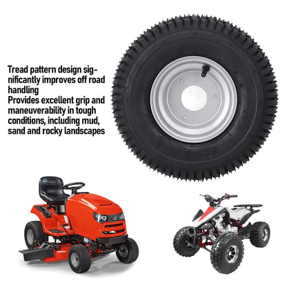 13x5.00‑6 Wheel Tire with Rim Vacuum Tubeless Enhanced Traction Antislip All Terrain Tire for ATV Quad Go Kart Golf Cart Bike