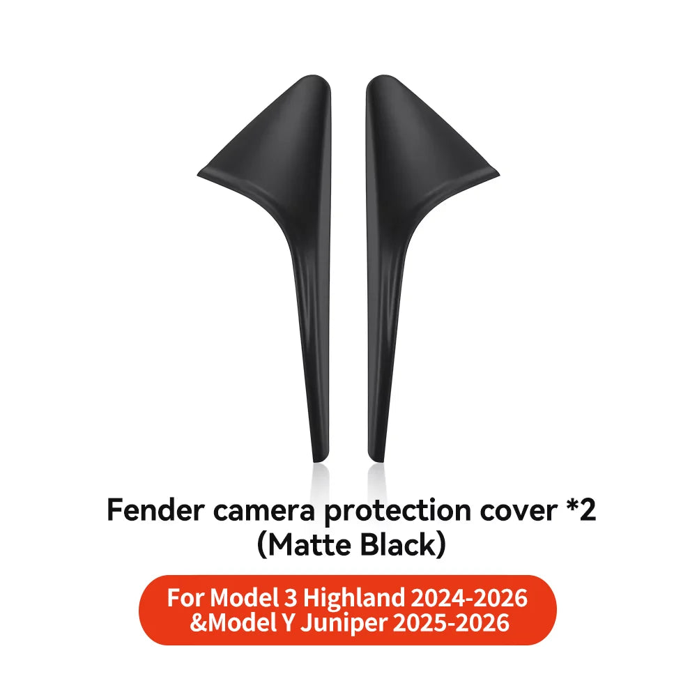 YZ Turn Signal Camera Trim Cover forTesla Model3Y 202-2026 Accessories Side Leaf Board Protector ABS Matte Carbon Fiber Pattern