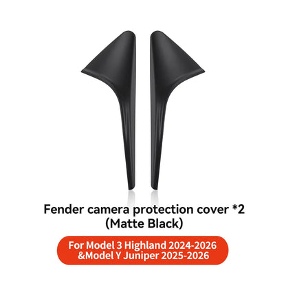YZ Turn Signal Camera Trim Cover forTesla Model3Y 202-2026 Accessories Side Leaf Board Protector ABS Matte Carbon Fiber Pattern