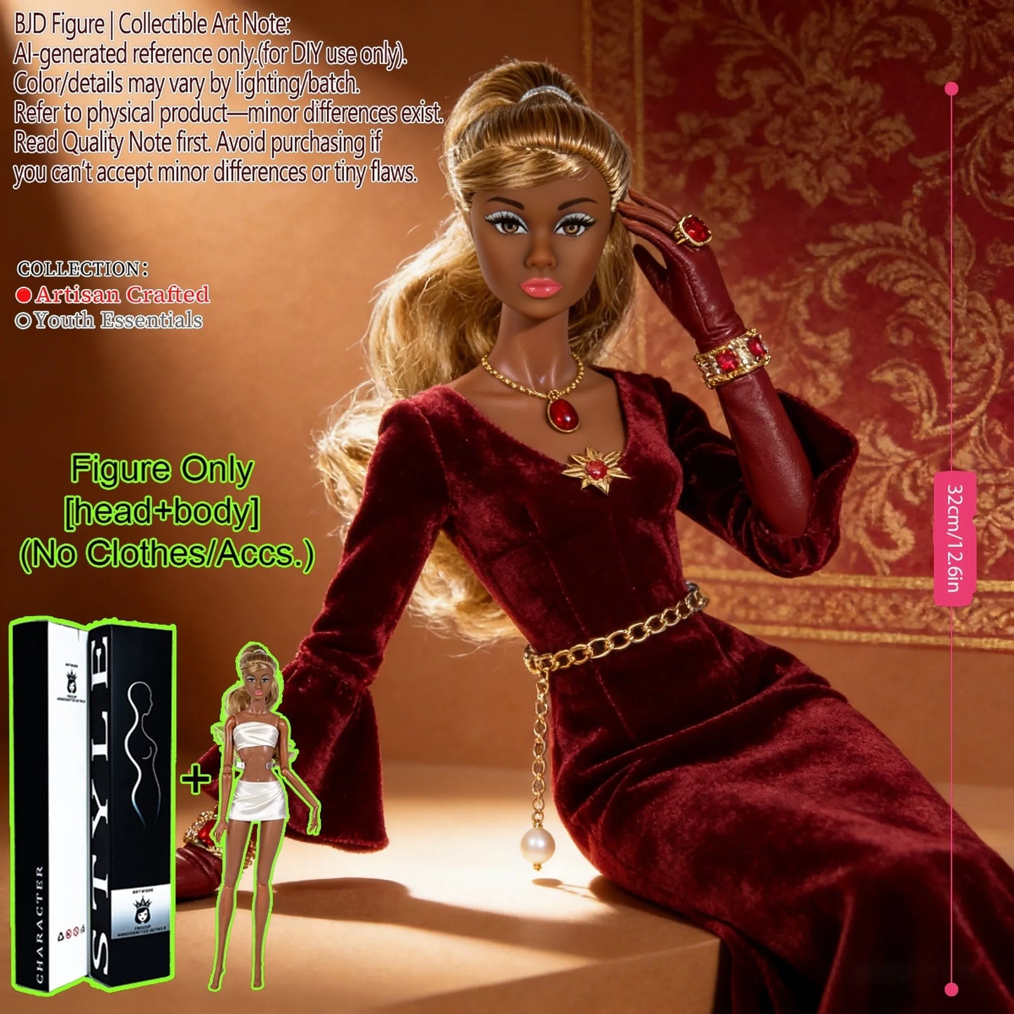 BJD MJD 1/6 Realistic Supermodel Doll 12.6 Inch Ball Jointed Articulated Posable Collectible NoClothes