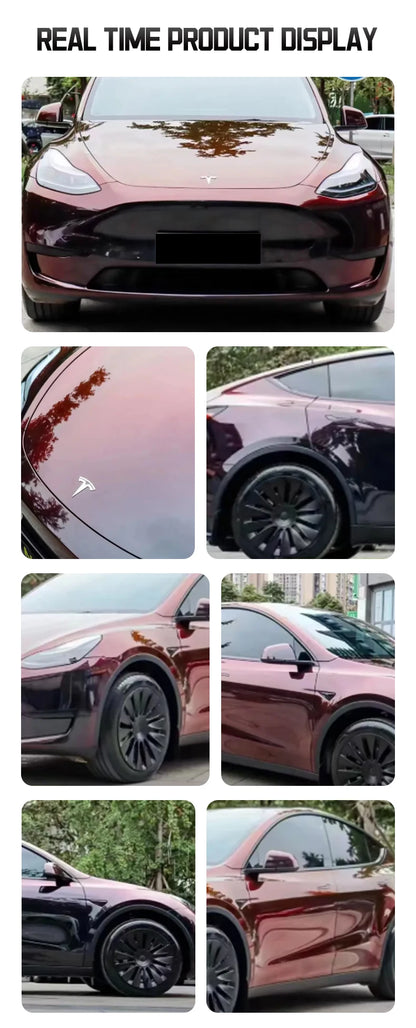 Streamer Black Magic Red Car Vinyl Wrap Full Body Film Self Adhesive Bubble Free Decorative Sticker 1.52x18m