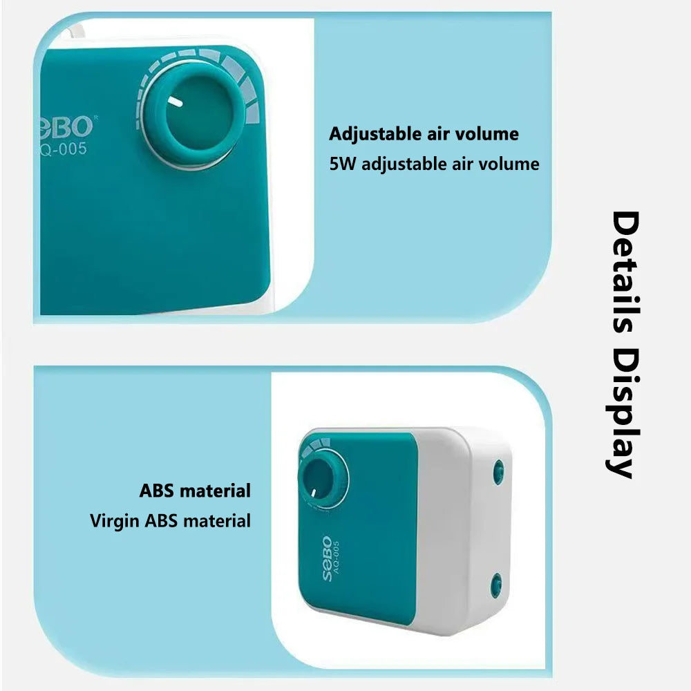 SOBO Aquarium Oxygen Air Pump Fish Tank Adjustable Air Volume High Power Oxygenator Air Compressor Aerator 220v
