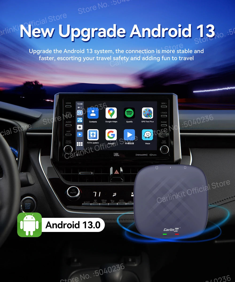 2026 NEW CarlinKit CarPlay Ai Box Qualcomm 8-Core Android 13 Wireless Carplay Android Auto Car Video TV Box WiFi SIM For Netflix