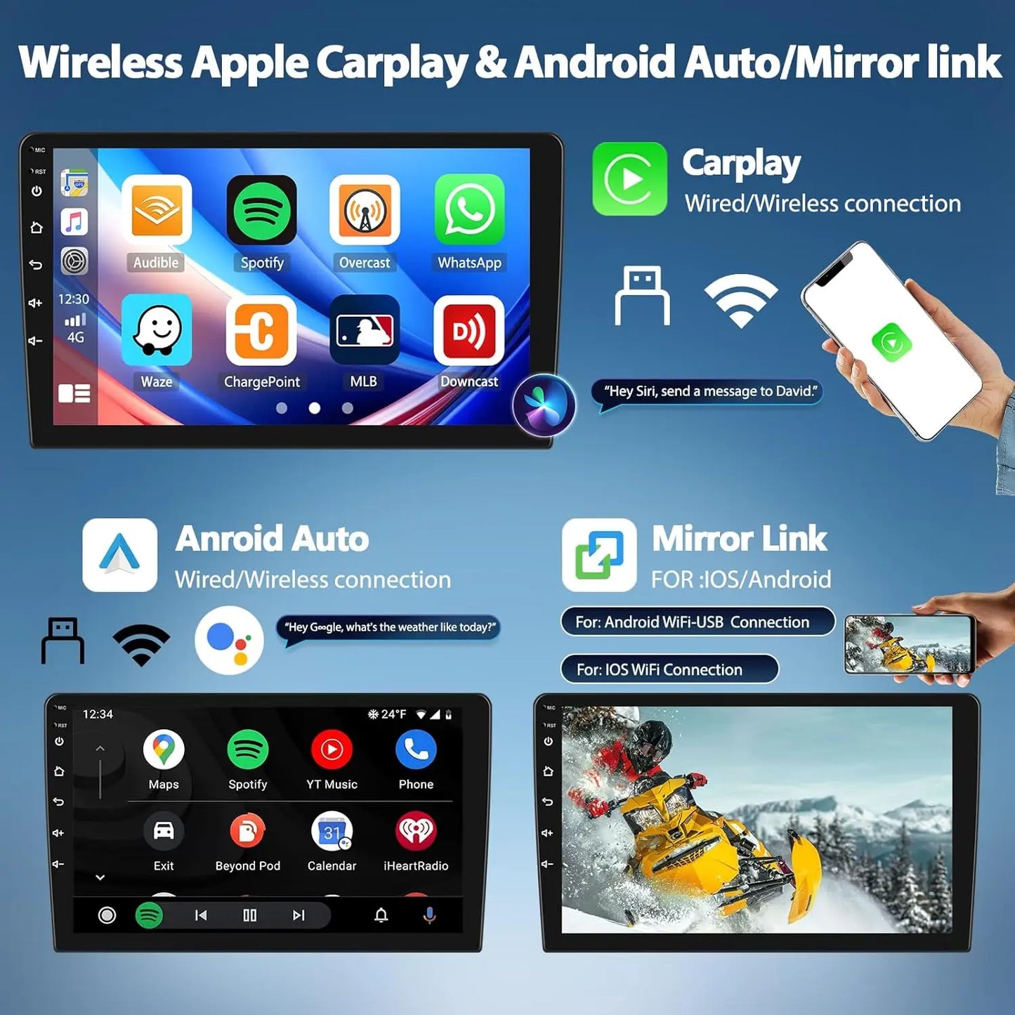 Android 15 Carplay Auto WIFI+4G For Renault Clio 3 4 2012 2013 2015 - 2018 Car Radio GPS Stereo Multimedia Player 2din Wireless