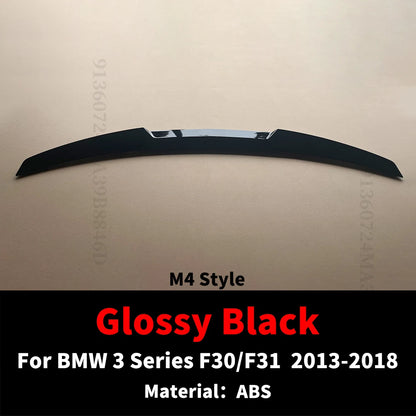 For BMW 3 Series F30 F31 2013-2018 Rear Spoiler Lip Wing Gloss Black Carbon Fiber 335i 328i 330i 340i