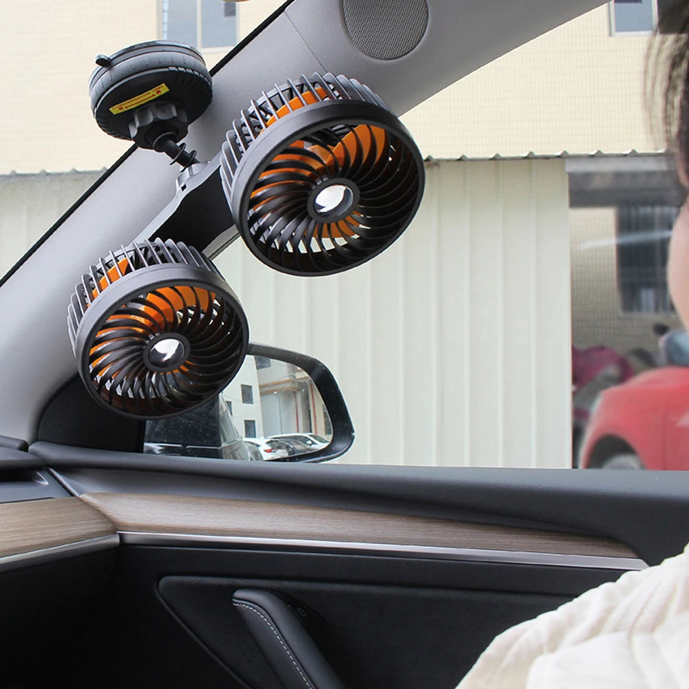 Auto Ventilation Fan USB Charging Air Circulator Fan 360 Degree Rotation Mini Car Fan Cooler Three Gears for Auto Sedan Mini Van