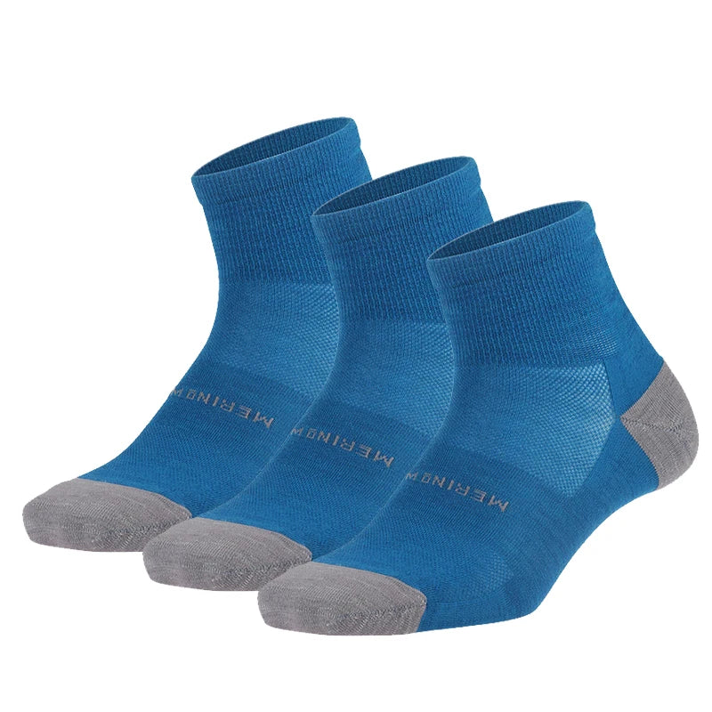 ZEALWOOD Merino Wool Running Socks Men Women No Show/Ankle/Crew Anti-blister Cushion Athletic Socks Ultra-Light Tennis 1/3 Pairs