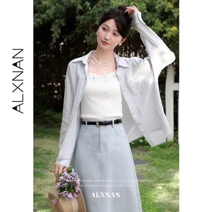 ALXNAN White Tank Tops Women 3D Floral Design Elegant Square Neck Camisole Summer Casual Cotton Female Sleeveless Tops L62833