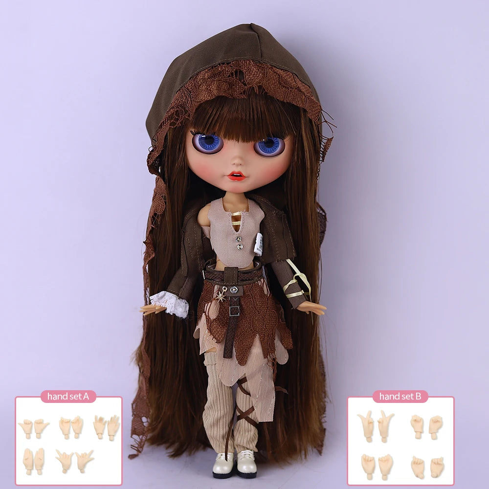 ICY DBS Blyth 1/6 BJD30cm Brown Hair Open End Doll, please refer to the doll options selection, suitable for gift giving
