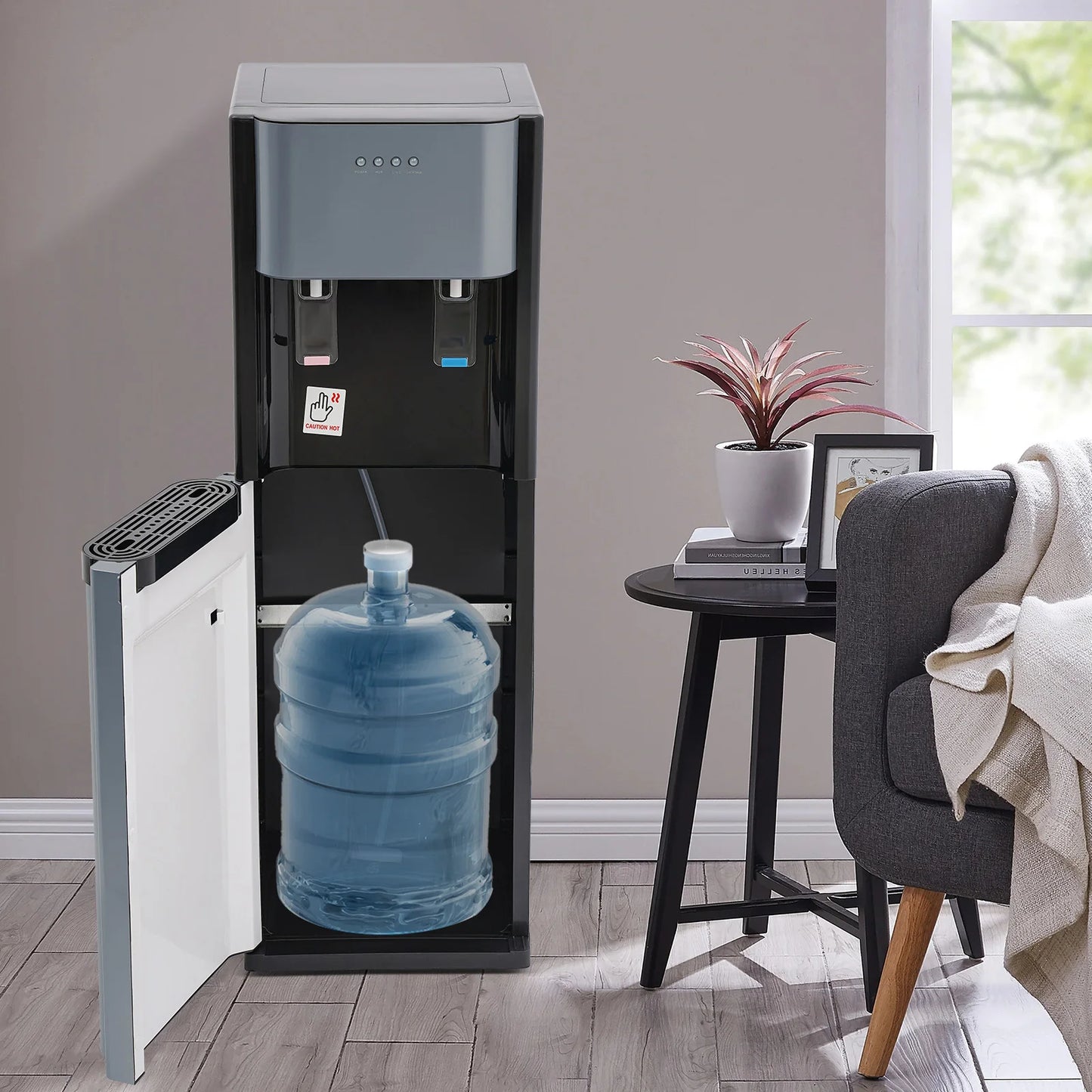 5 Gallon Bottom Loading Water Dispenser, Built-in Heating and Cooling System, Freestanding Water Cooler for Home, Office and Living Room Use