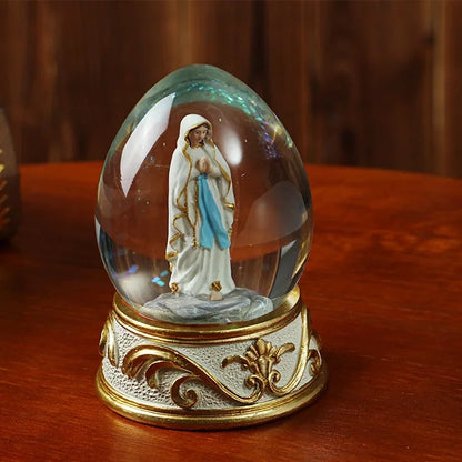 Resin Crafts Acrylic Crystal Ball Our Lady Pray Christmas Glass Home Car Decoration Easter Eggs