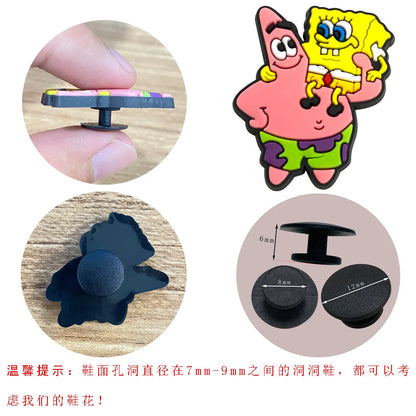 12-100PCS SpongeBob SquarePants Shoes Charms for Clog Sandals Decoration Mix Wholesale PVC Cute Shoe Accessories for X-MAS Gift
