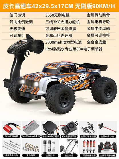 High-Speed Brushless RC Car 1:10 Scale Electric 4WD Off-Road Truck Toy With Shock Absorber 2.4Ghz Remote Control Vehicle