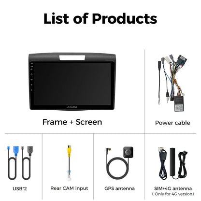 Ainavi Car Radio For Honda CRV CR-V 2012-2016 Carplay Android Auto Qualcomm Car Stereo Multimedia Player 4G Wifi DSP 48EQ
