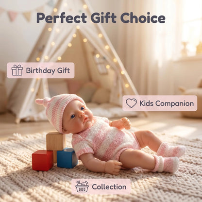 6Inch Handy Palm Mini Doll - Meadow NPK Full Solid Platinum Silicone Super Soft Flexible Elastic Toy with Matching Mini Cloth