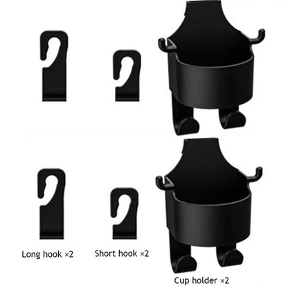 2pcs Multifunctional Hook Car Storage Rack Cup Holder Hanger Storage Box Box Durable Seat Back ABS Material