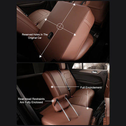 For Tesla Model Y 2020 2021 2022 2023 2024 2025 PU Leather Custom Car Seat Covers Full Set Interior Protector Accessories