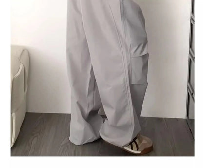 American Lazy Casual Parachute Embroidery Sweatpants Women's Spring Summer 2025 New Slimming Drape Loose Work Trousers