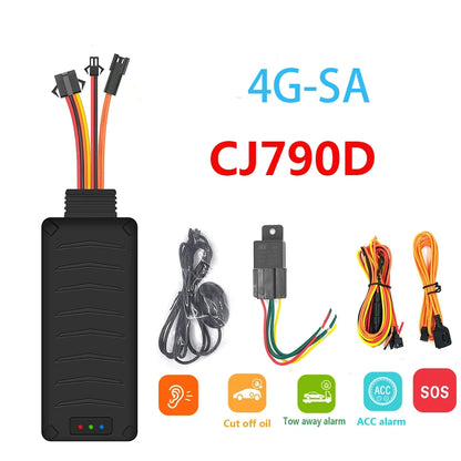 4G GPS Tracker Car Motorcycle Cut Oil Tracking SOS Monitor ACC status Tow away Power off Shock Move SMS Call Alarm Locator APP