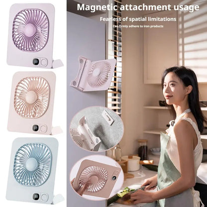 USB Rechargeable Magnetic Mini Desk Fan Portable Quiet Cooling Fan for Office