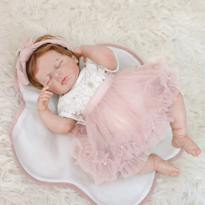 Cloveray 20 inch Collection Realistic Rebirth Baby Doll Cute Handmade Vinyl Doll High Quality Collection Simulation Toy Kid Gift