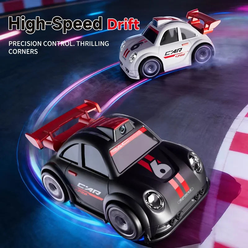 C6 Mini Desktop RC Drift Car With Camera Photo Video 4-Channel Screen Remote Follow Escape Mode Adjustable Speed Kids Toy Gift