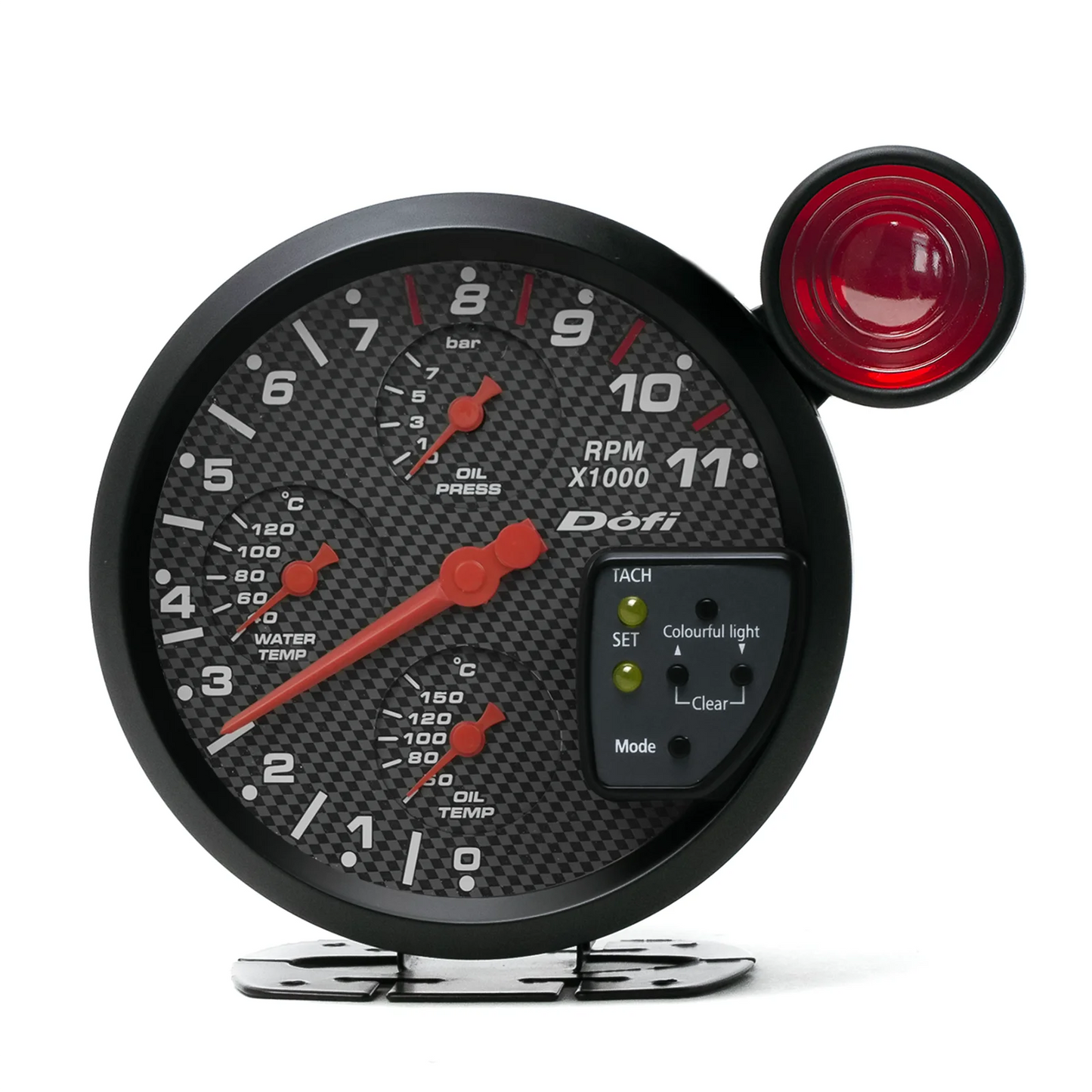 DOFI 5"  4-in-1 Car Gauge Set Tachometer Water Temperature Oil Temperature Oil Pressure Gauges Multifunctional Gauge with Alarm
