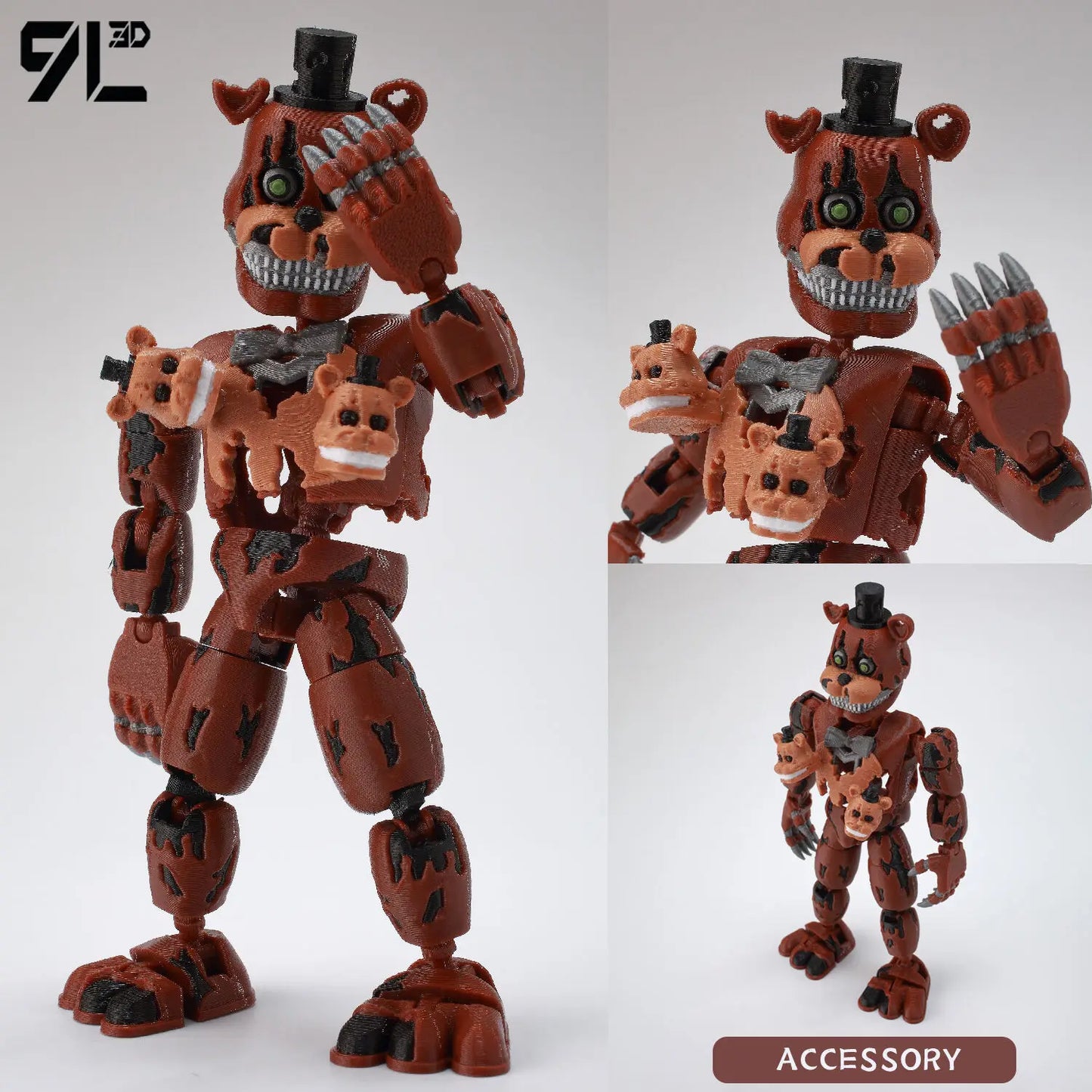 9L3D Printed Horror Game FNAF Freddy Fazbear's Purple Guy Toy Action Figures Anime Model Lucky13 Dummy Titan13 Collectible Model