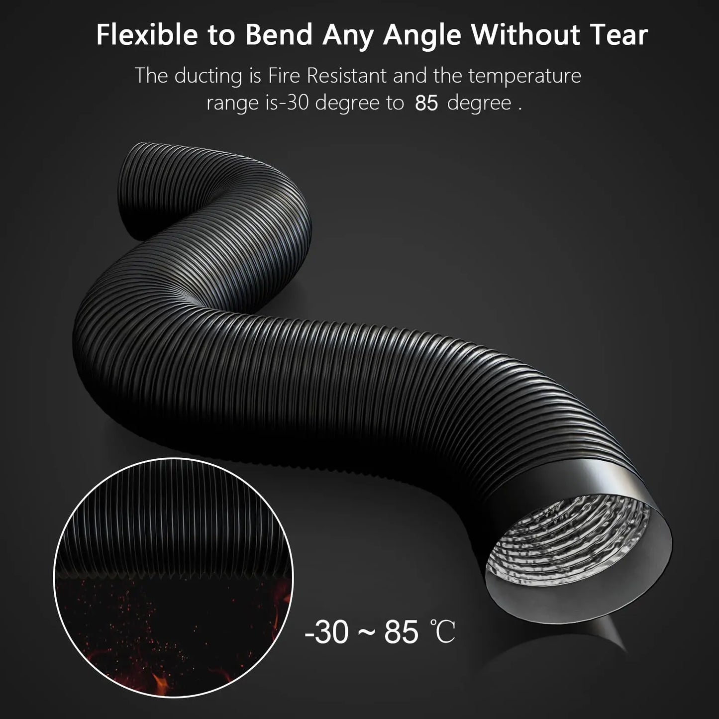 Aluminum foil exhaust hose, 3 meters extendable, 100mm diameter, universally compatible with multiple devices. Accessories for portable air conditioners/dryers/range hoods/exhaust fans. A practical home gift.