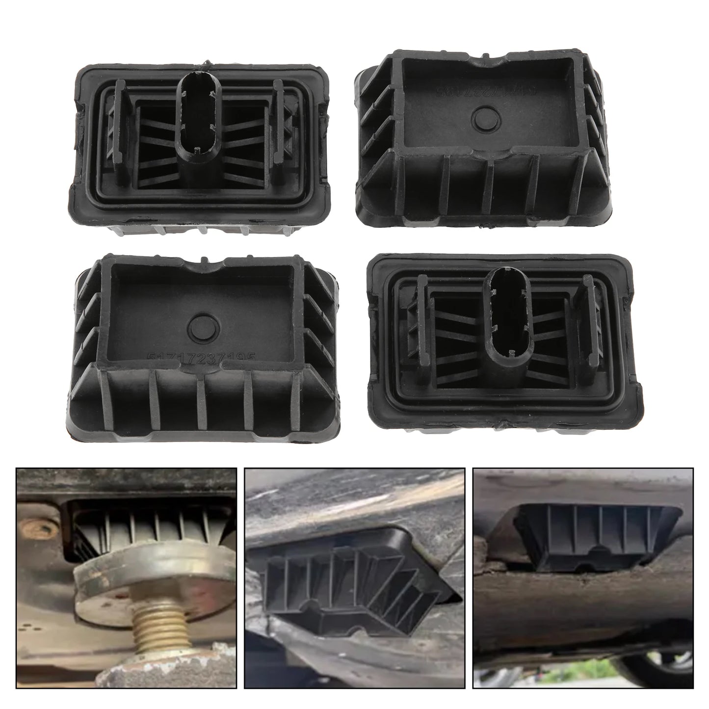 4Pcs Plastic Auto Rubber Lifting Jack Pads Under Car Support Pad 51717237195 for BMW 1 3 5 6 7 Series X1 E81 E82 E90 F10 F11 F13