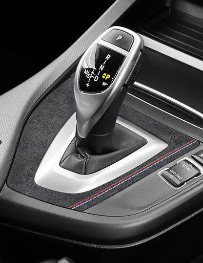 Center Console Gear Shifter Panel Trim Sticker For BMW F20 F21 2012-2019  Made of Alcantara Carbon Fiber Car Interior Accessory