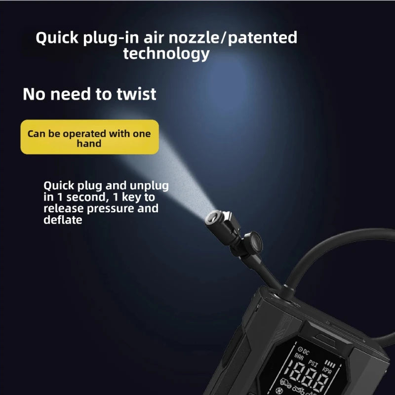New 12V car Emergency jump starter Air Pump All-in-One Machine, 150 PSI Car Tires Air Pump for Auto, Motorcycles, Bikes, Balls