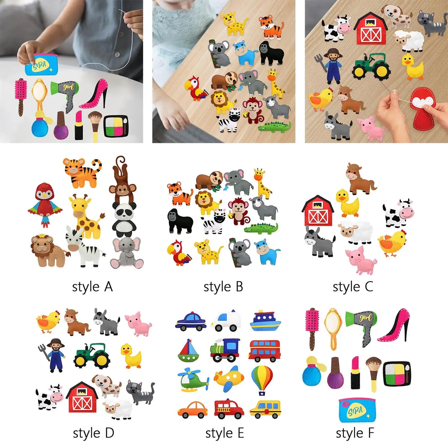 Zoo Felt Animal Animals Sewing Kits forest Children Birthday Gifts DIY Crafting and Sewing Set Felt for Beginner Kids